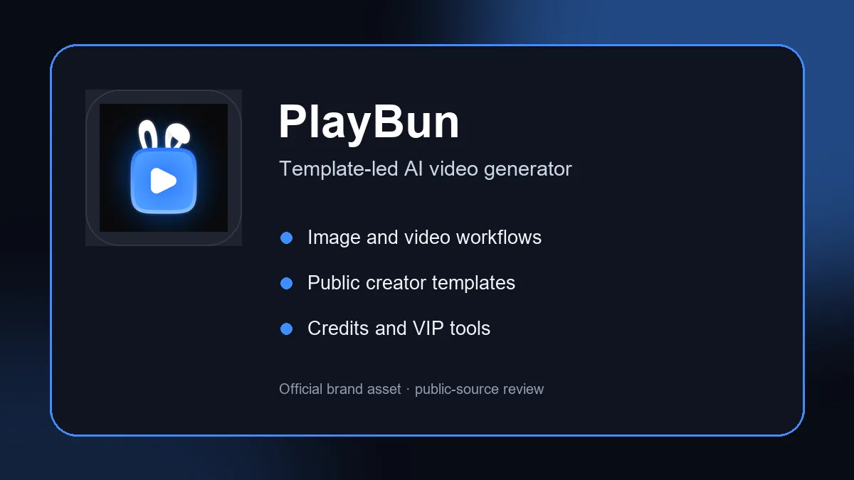 PlayBun official-logo identification card for a public-source review