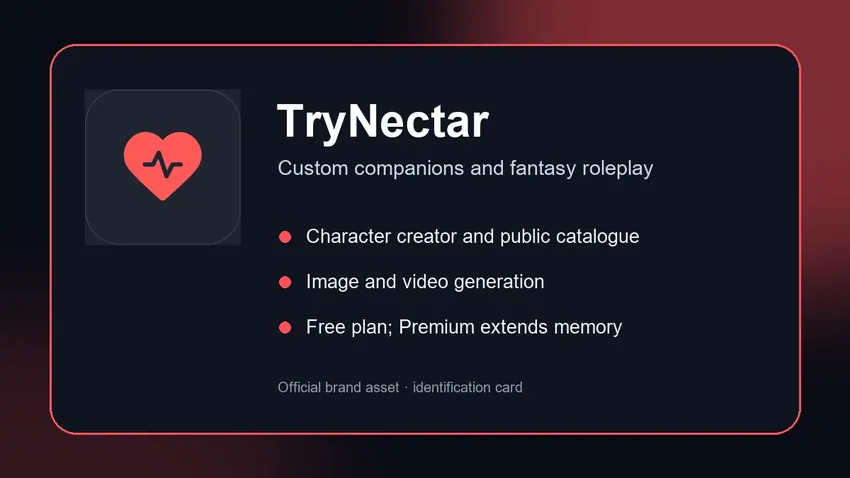 TryNectar identification card built from the official heart logo